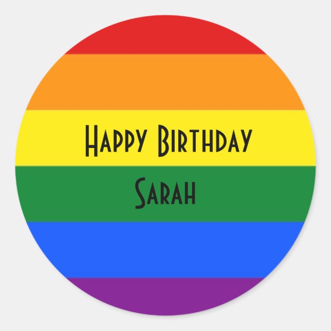 rainbow stripes pattern love is sticker lgbt (Front)