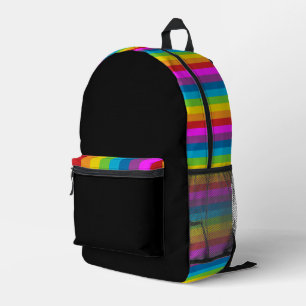 Rainbow Stripes Pattern Printed Backpack