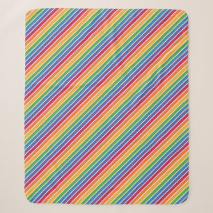 Rainbow Stripes Pattern Sherpa Blanket