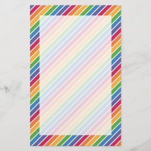 Rainbow Stripes Pattern Stationery
