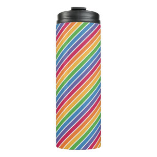 Rainbow Stripes Pattern Thermal Tumbler
