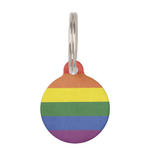 Rainbow stripes pet tag