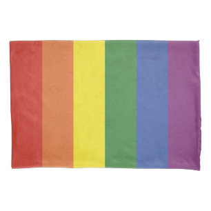 Rainbow stripes pillowcase