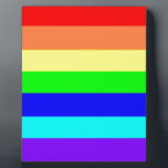 Rainbow Stripes Plaque<br><div class="desc">This beautiful Rainbow Stripes product features a digitally created design in the colours red, orange, yellow, green, royal blue, sky blue and purple. Feel free to add your own words and/or pictures via Zazzle's great customisation tools. This design is also available on over 100 other types of products as well,...</div>