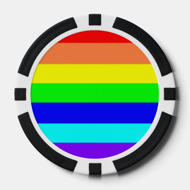 Rainbow Stripes Poker Chips (Front)