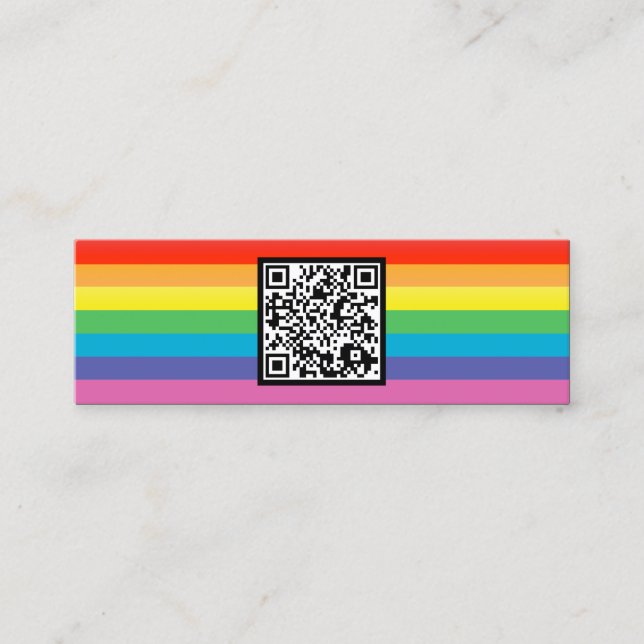 rainbow stripes QR code Mini Business Card (Front)