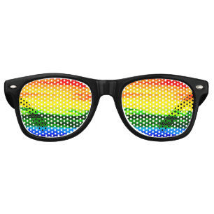 Rainbow Stripes  Retro Sunglasses