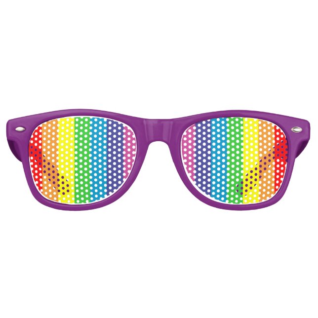 rainbow stripes retro sunglasses (Front)