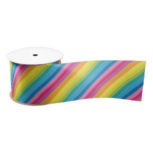 Rainbow Stripes Satin Ribbon