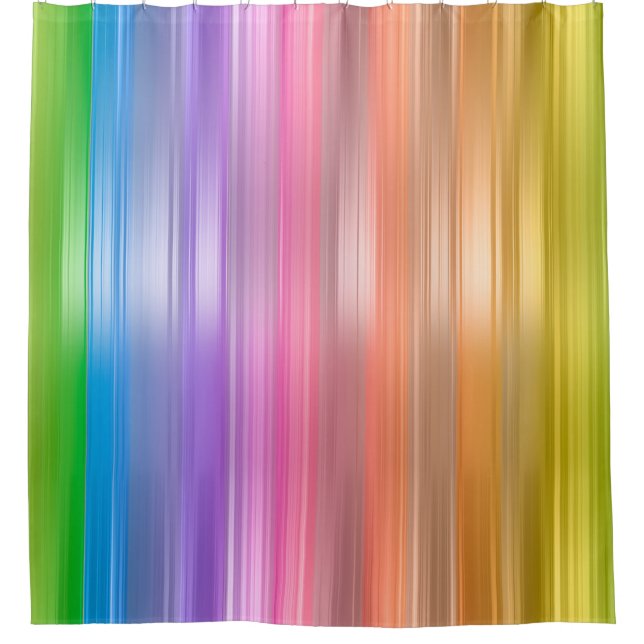 Rainbow Stripes Shower Curtain (Front)