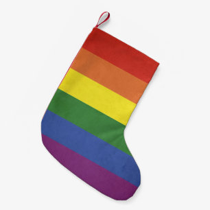 Rainbow stripes small christmas stocking