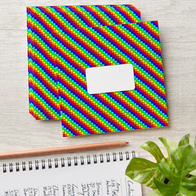 Rainbow Stripes - Square Envelope (Stacked)