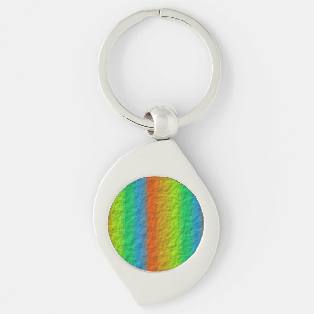 RAINBOW STRIPES TEXTURE KEY RING (Front)