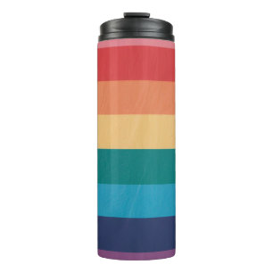 Rainbow stripes thermal tumbler