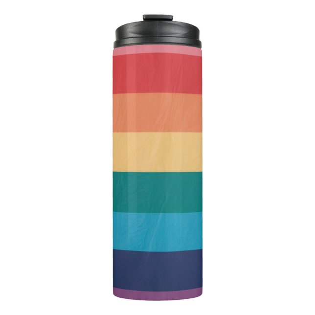 Rainbow stripes thermal tumbler (Front)