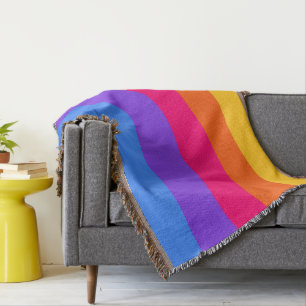 Rainbow Stripes Throw Blanket