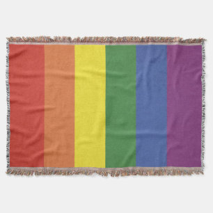 Rainbow stripes throw blanket