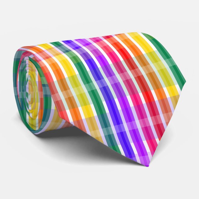 Rainbow Stripes Tie (Rolled)