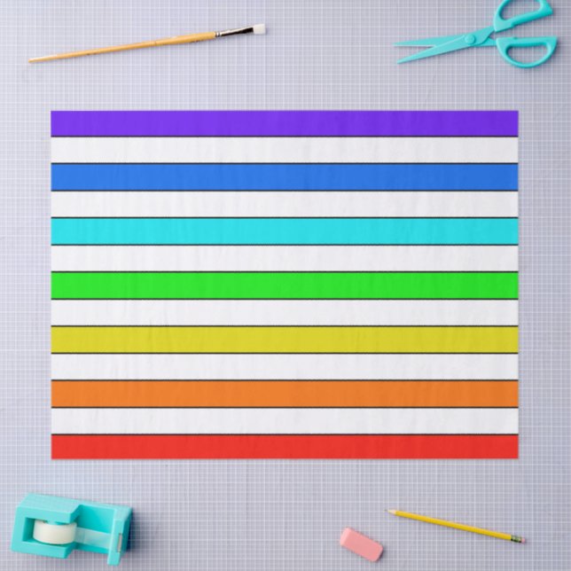 Rainbow Stripes Tissue Paper (Craft)