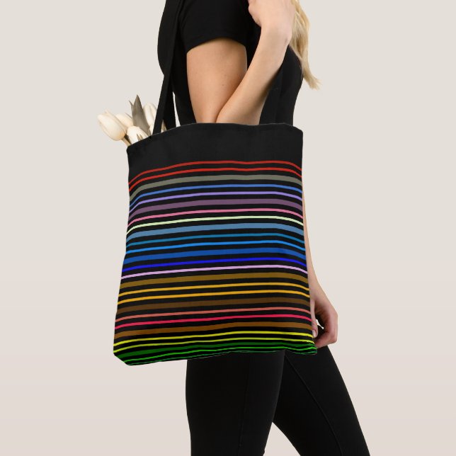Rainbow Stripes  Tote Bag (Close Up)