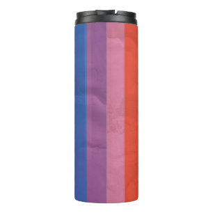 Rainbow stripes vertical thermal tumbler