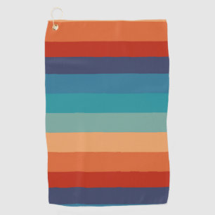 Rainbow Stripes Vintage Colours Old Style Colourfu Golf Towel