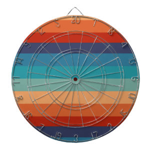 Rainbow Stripes Vintage Old Style Geometric Dartboard