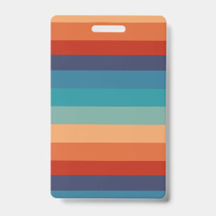 Rainbow Stripes Vintage Old Style Geometric ID Badge