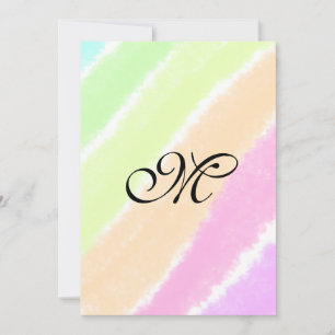 Rainbow stripeswatercolor lines add your monogram invitation