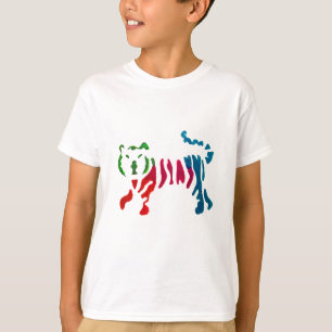 Rainbow stripey tiger art T-Shirt