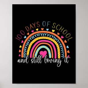 Rainbow Student Happy 100 Days Of School Girl  Poster