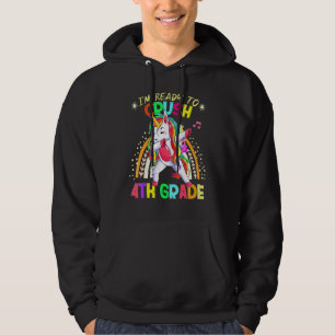 Rainbow Style Im Ready To Crush 4th Grade Dabbing Hoodie