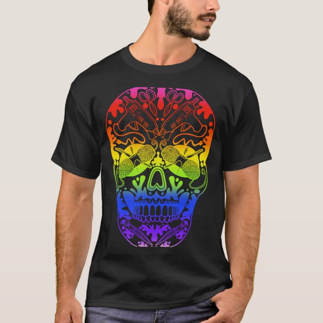 Rainbow Sugar Skull Supply T-Shirt (Front)