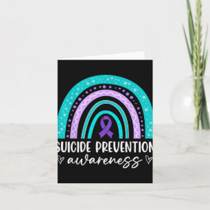 Rainbow Suicide Prevention Awareness Teal Amp Pu  Card