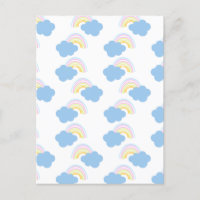 Rainbow Summer Clouds Pastel Scribble Doodle