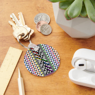 Rainbow Sun and Rain Key Ring