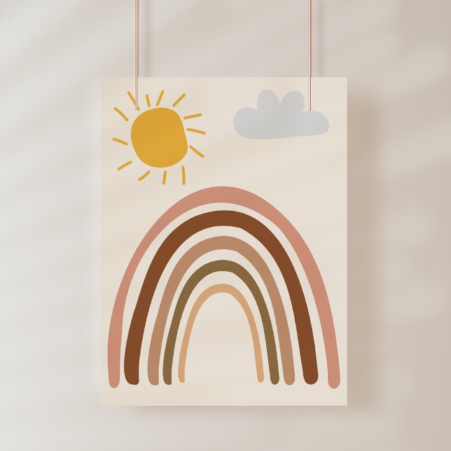 Rainbow Sun Cloud, Kids Drawing, Boho Abstract Art Photo Print (Creator Uploaded)