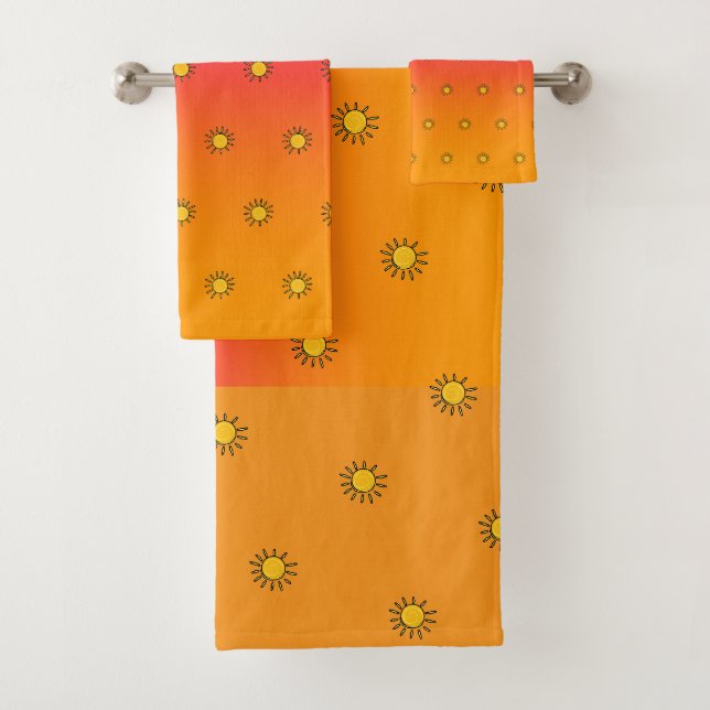 Rainbow Sun Repeat  Bath Towel Set (Insitu)