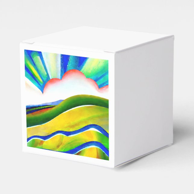 Rainbow Sunburst Landscape Favour Box (Front Side)