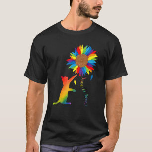 Rainbow Sunflower Cat Love Is Really Love LGBT Gay T-Shirt