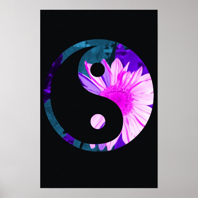 Rainbow Sunflower Yin Yang Poster (Front)