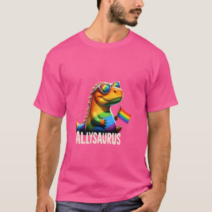 Rainbow Sunglasses Ally Dinosaur Allysaurus Pride  T-Shirt