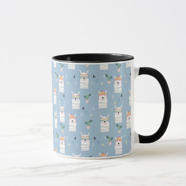 Rainbow Sunglasses Llama Pattern Mug (Right)