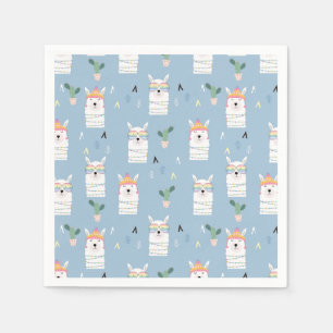 Rainbow Sunglasses Llama Pattern Napkin