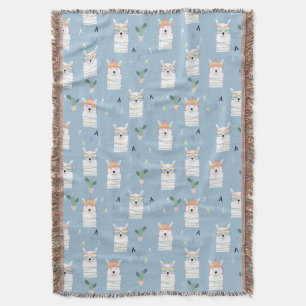 Rainbow Sunglasses Llama Pattern Throw Blanket