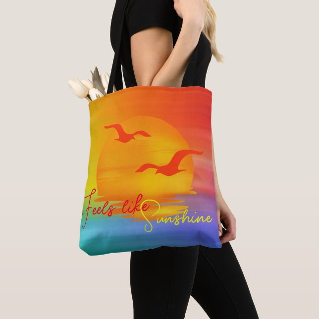 Rainbow Sunrise Sunshine Tote (Close Up)