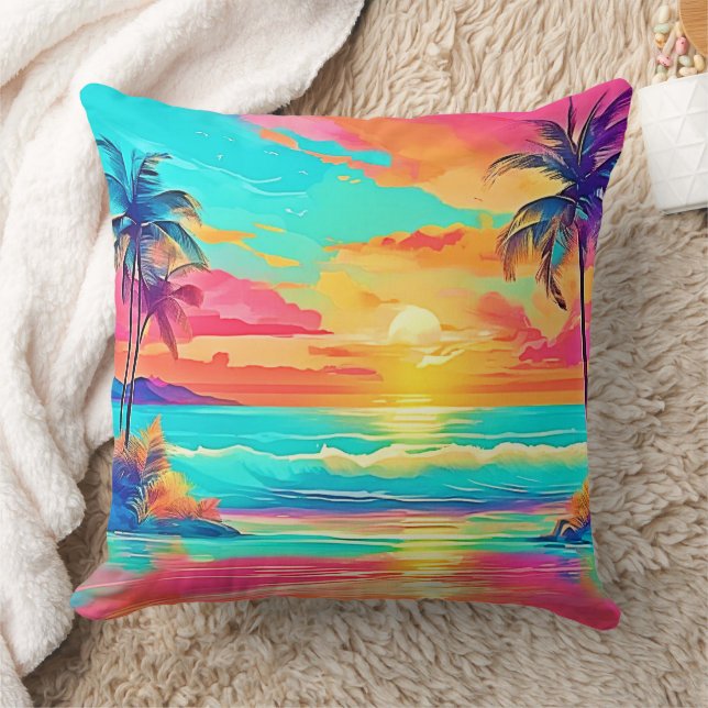 Rainbow Sunset Beach Cushion (Blanket)