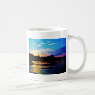 Rainbow sunset on mountain Lake Coffee Mug