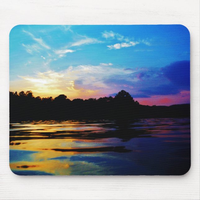 Rainbow sunset on mountain Lake Mouse Pad (Front)