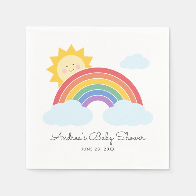 Rainbow Sunshine Baby Shower or Birthday  Napkin (Front)